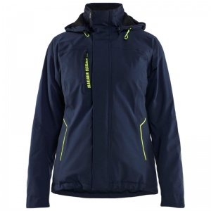 Blaklader Workwear Lightweight Lined Women's Waterproof Winter Work Jacket (Navy/Hi-Vis Yellow)